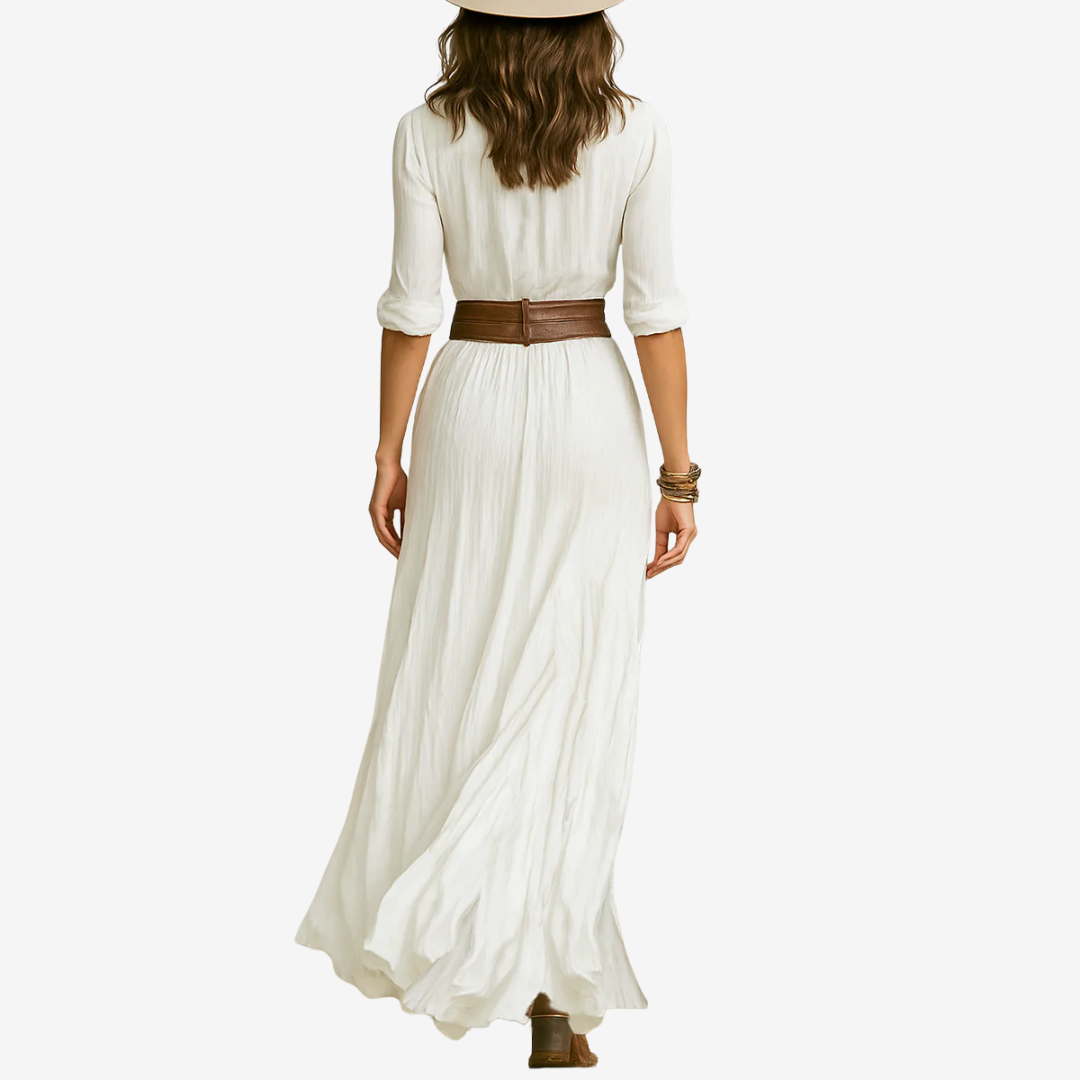 Venuesa Maxi Fluid Belted Dress