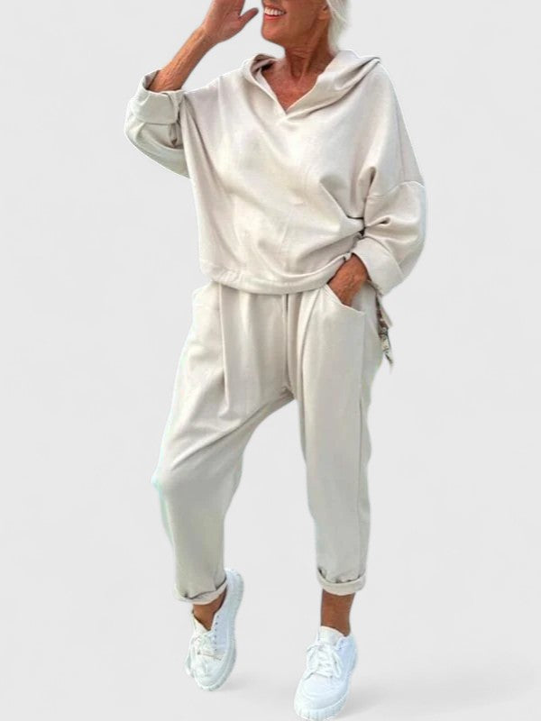 Sally Comfortable Hooded Sweatshirt Set