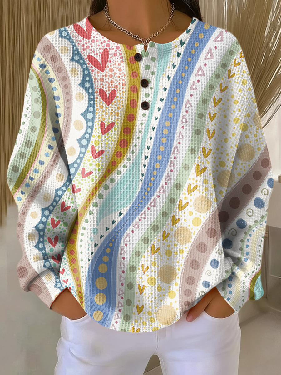 Luna Sweater with Colorful Stripe Patterns