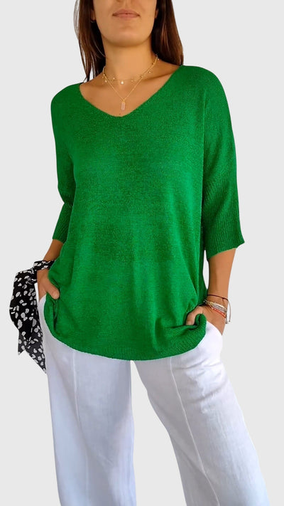 Cassandra Elegant V-Neck Top