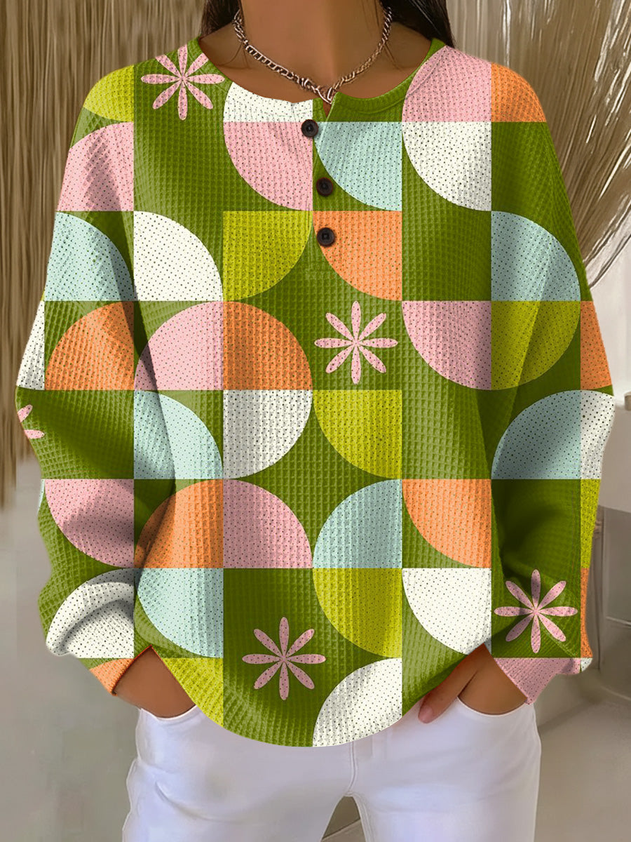 Saga Sweater with Abstract Checkered Pattern