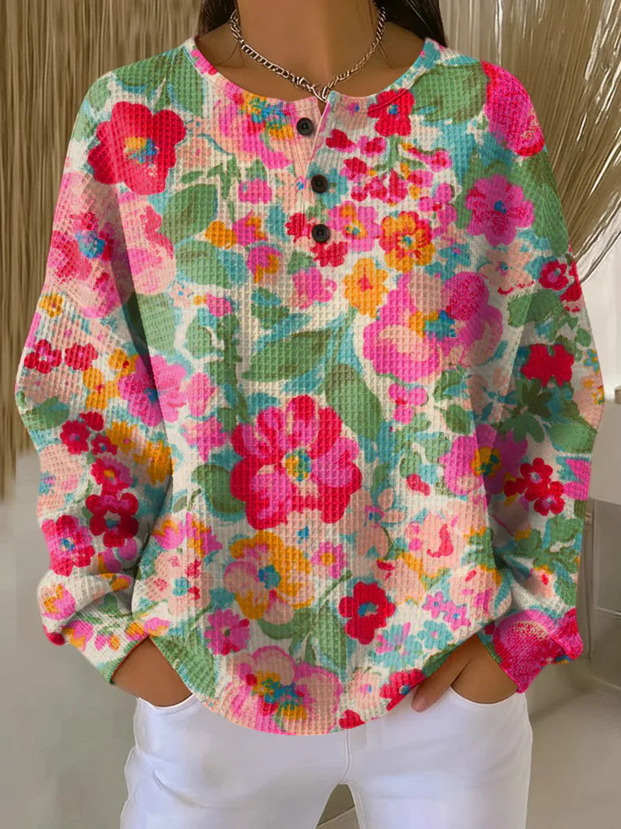 Maja Soft Sweater with Colorful Flowers