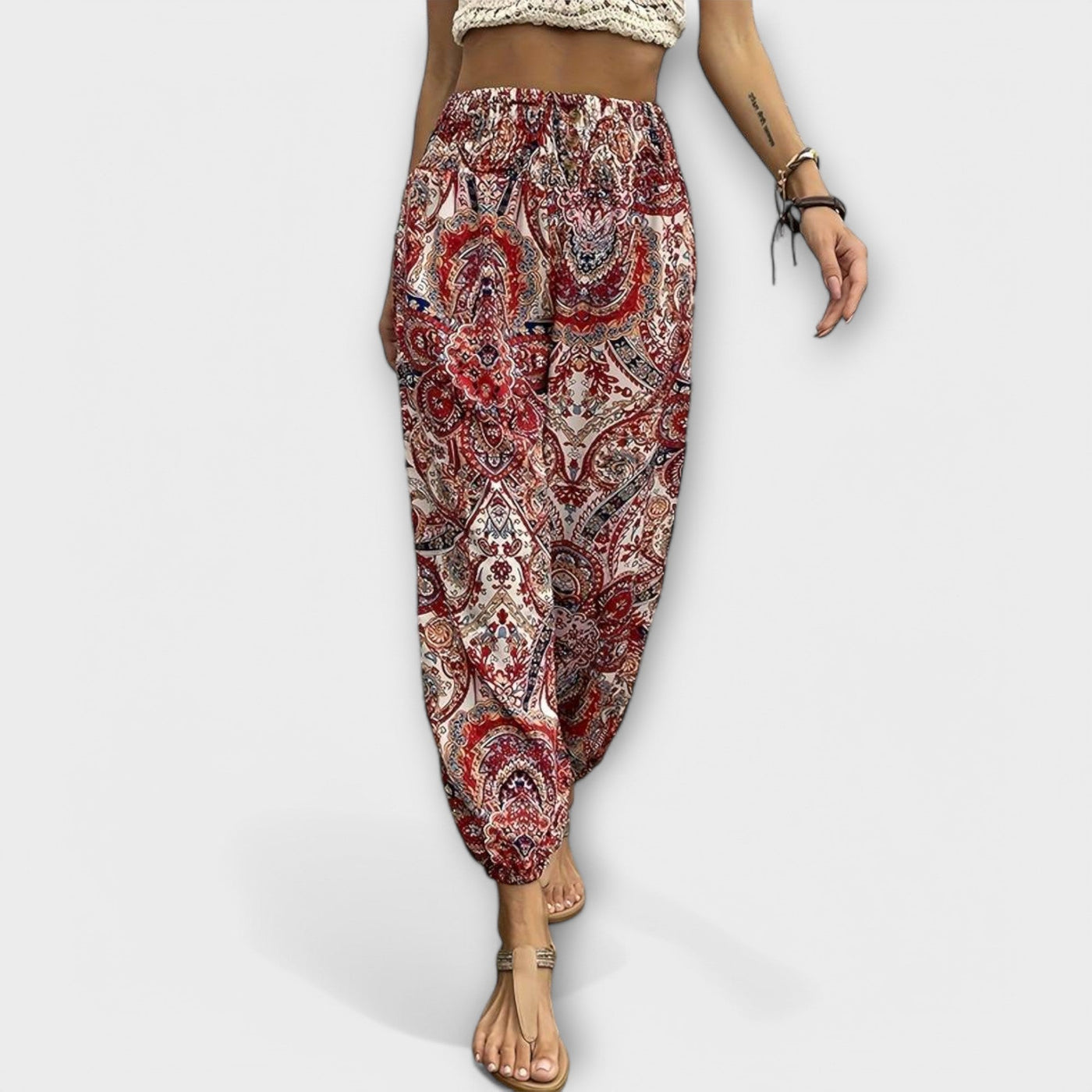 Scarlett Pants with Ethnic Graphic