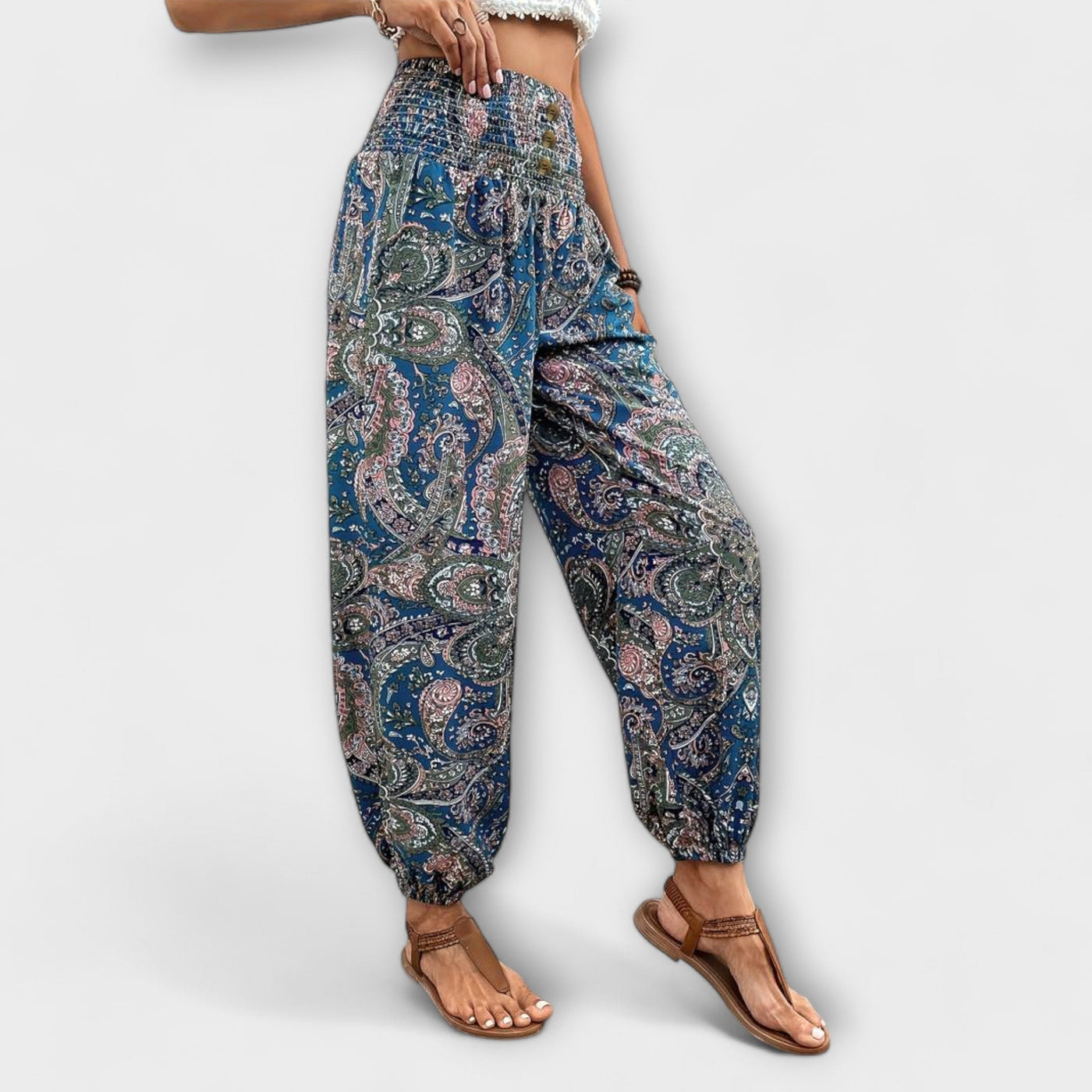Scarlett Pants with Ethnic Graphic