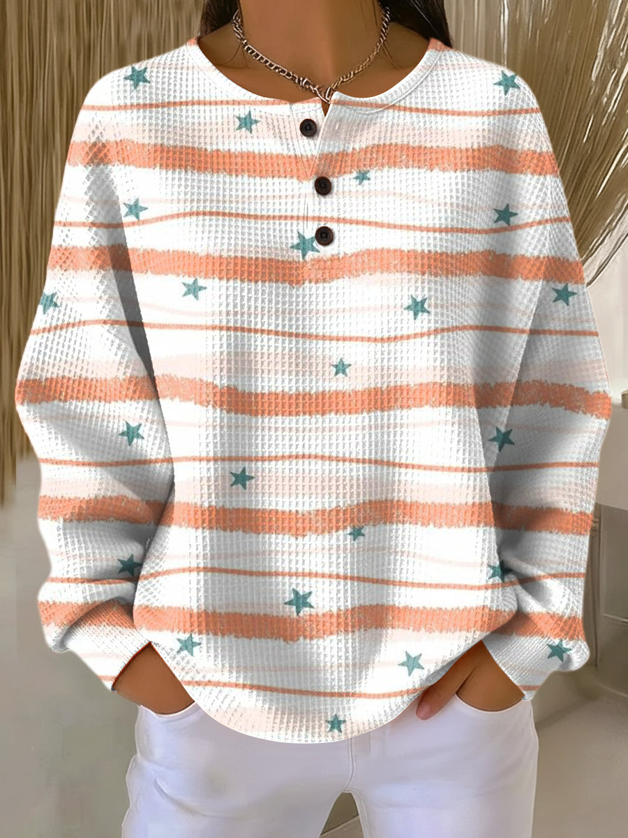 Tara Sweater with Stripes and Star Pattern